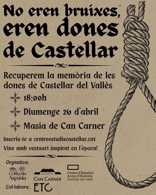 'No eren bruixes, eren dones de Castellar', el dia 26 d'abril